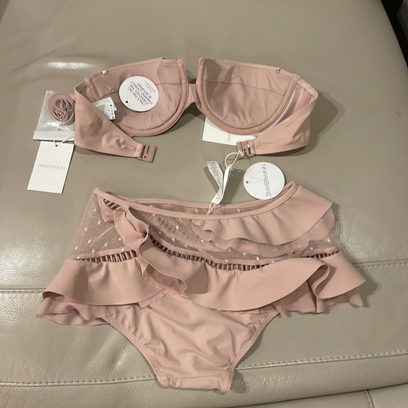 Zimmermann ruffle trim top and bottoms swimsuit sz AU 1 - Picture 11 of 13